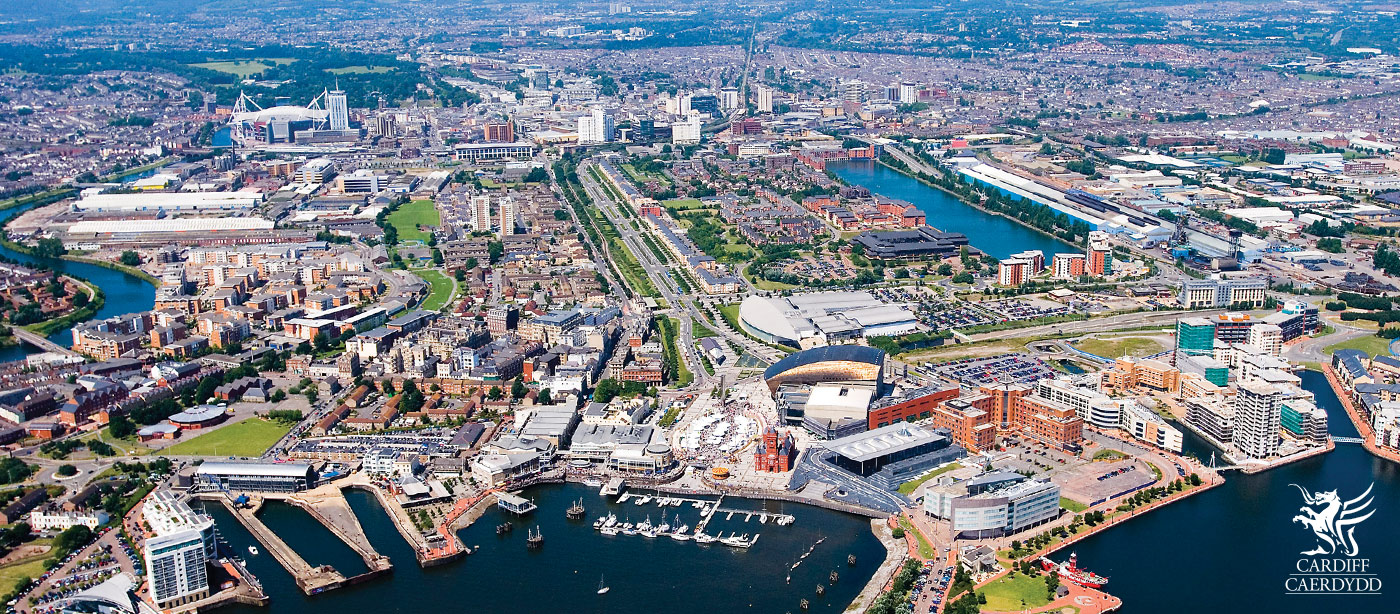 Aerial photo of Cardiff